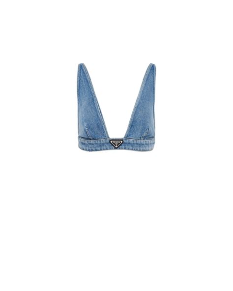 top prada denim|prada nylon cold shoulder top.